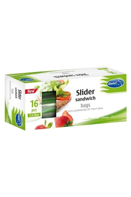 Торбички с цип за съхранение на храна, Stella Pack, 1.5 л / 16 бр., кутия