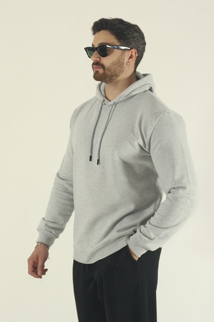 Hanorac pentru bărbați, cu fleece interior, cu croiala normală K cu glugă