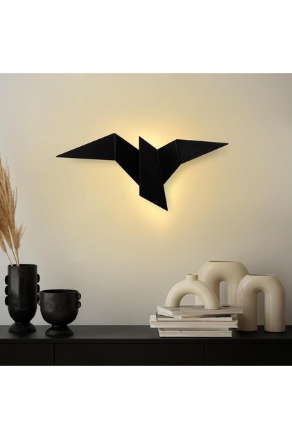 Bird Figure Modern Large Size Led Sconce Black, Wall Led Lighting 3000K Yellow Light Pacali-13500-L