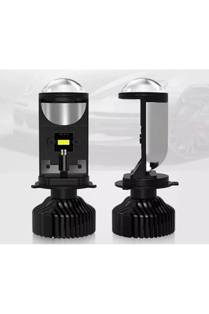 Set becuri auto LED H4 cu lentilă, +300%, 320W, 28000LM, 6000K, Canbus 360° - 9-32V Auto/Moto