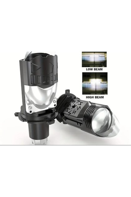 Becuri LED H4 pentru faruri auto/motocicletă, Mini Bi-LED 240W cu fascicul dublu, Canbus (Set de 2)