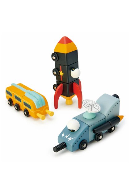 Joc de construit racheta, din lemn premium - Space Race -