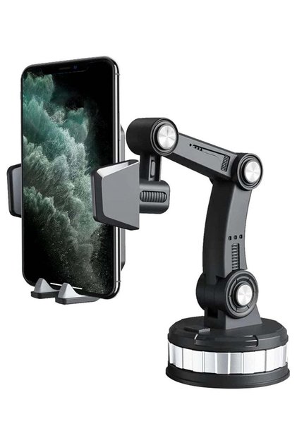 Car Phone Holder Mount — Military-Grade Super Suction, Universal Dashboard & Windshield, Black