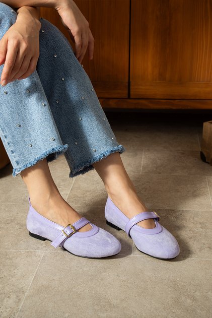 Milan Lila Suede Band Detail Babette Shoes