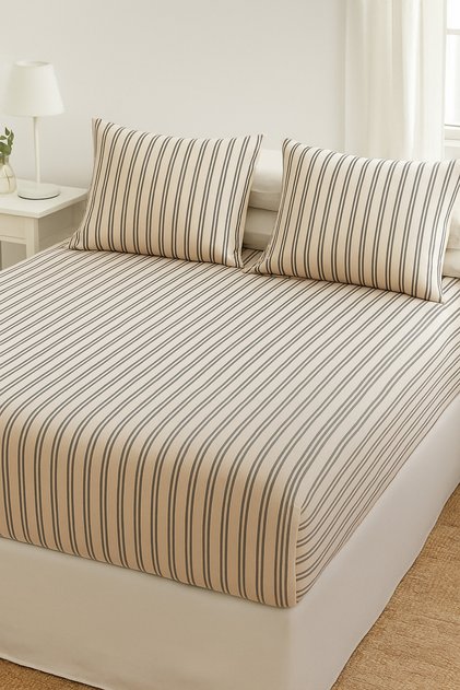 Twin Line Double Elastic Sheet + 2 Flat Covers