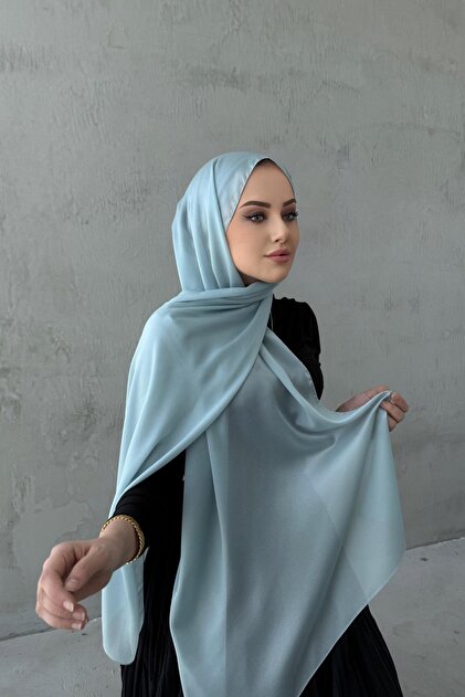 Baby Blue Nare Indian Silk Shawl
