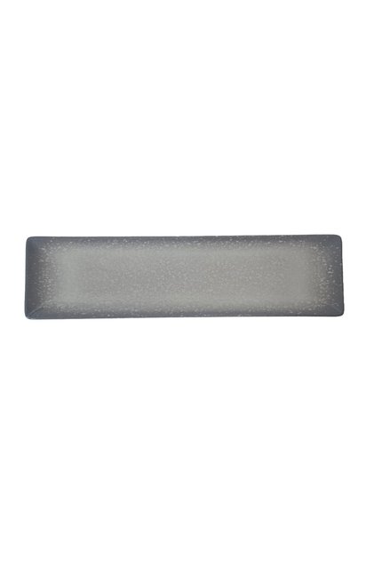 Tavă de servire, ceramică, 30,5 x 8 cm, alb/gri