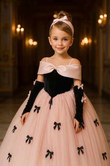 Girl's Bow Detailed Design Dress