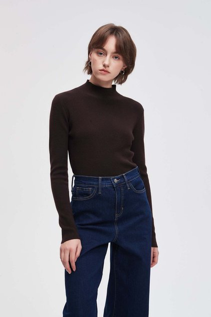 Plain Woven Top with Long Sleeves