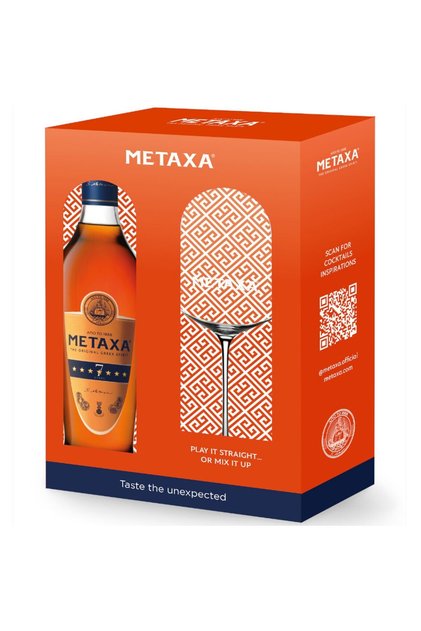 Coniac Brandy 7 Stele, 40%, 0.7l + un pahar