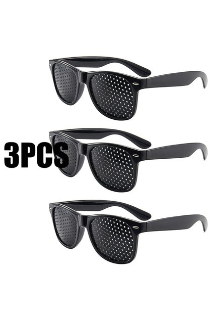 3pcs-A Anti-myopia Astigmatism Glasses Vision Correction Fatigue Pin Hole Glasses With Holes For Men