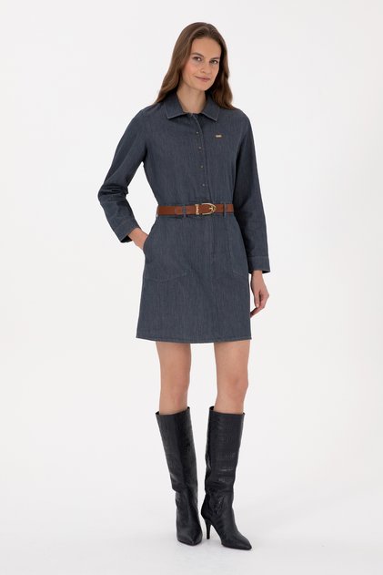 Rochie neagră mini țesută pentru femei 50316627-VR046