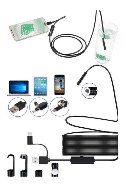 xyzt 3-In-1 Endoskop Kamera, USB ve Android, Type-C Bağlantılı, 6