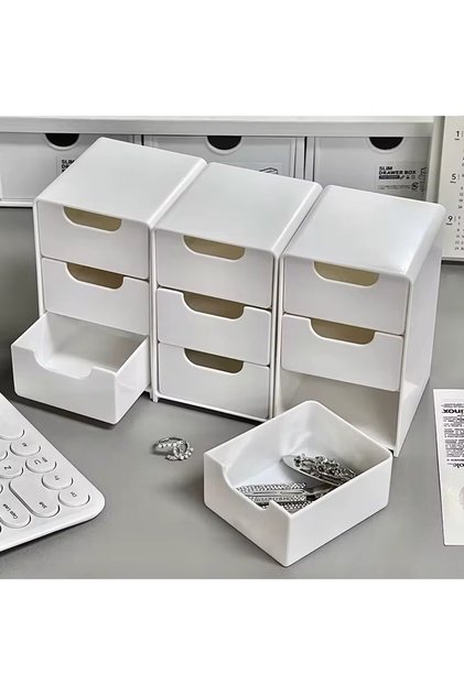 2 Pcs Mini Drawer Organizer 3-Drawer Multi-Purpose Organizer-Jewelry Hobby Accessory Organizer