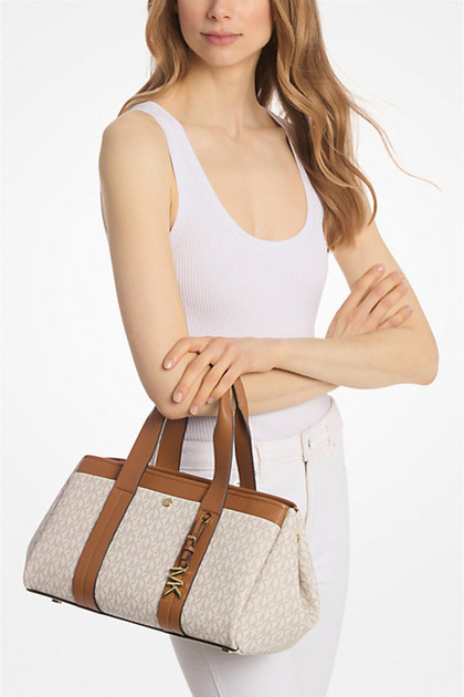 Michael Kors Kadın Romee Küçük İmzalı Logolu Omuz Çantası - Krem