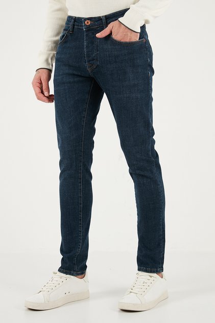 Stretch Cotton Slim Fit Regular Waist Narrow Leg Jeans Men's Jeans Pants 1115C42Napoli