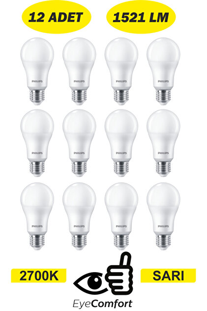 Philips 13W Sarı Led Ampul 2700K MyCare 1521 Lümen E27 – Sıcak