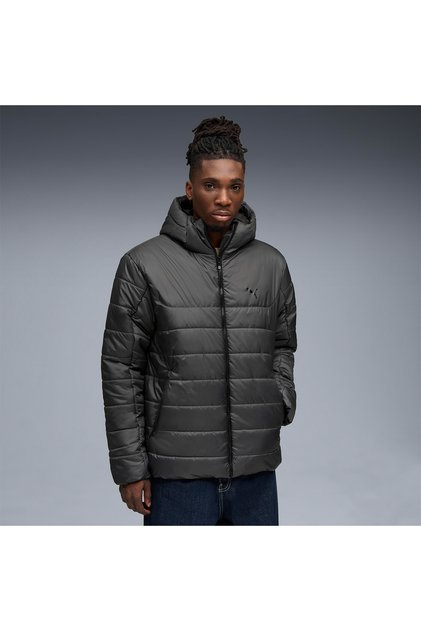 Essentials Hooded Padded Men's Gray Hooded Coat
