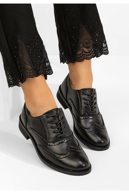 Pantofi dama brogue Cilora negri