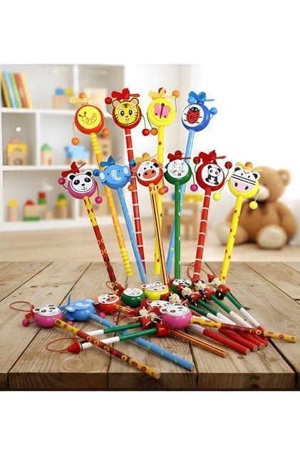 5-Piece Pencil Set with Wooden Figures, Luxurious Design, High Quality, Wholesale Gift Pen, 5 Pieces