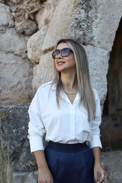 Ecru Loose Fit Cotton Shirt