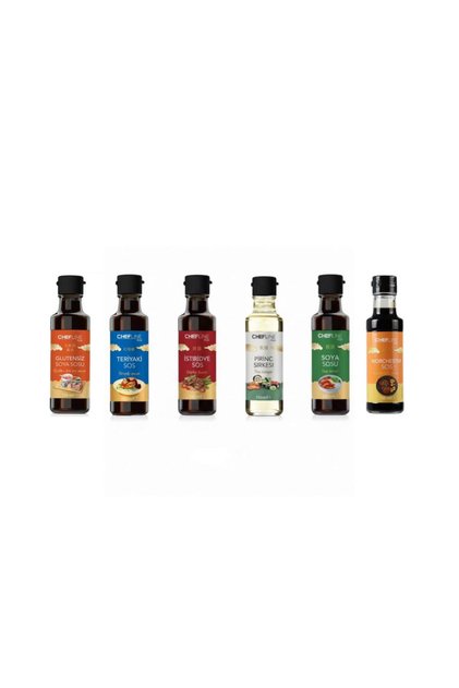 Sos Seti 6lı (soya, glutensiz soya, teriyaki, istiridye, pirinç sirkesi, worchester)