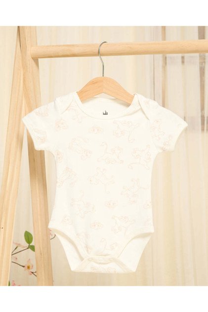 Baby Cream Printed Lion King Bodysuit