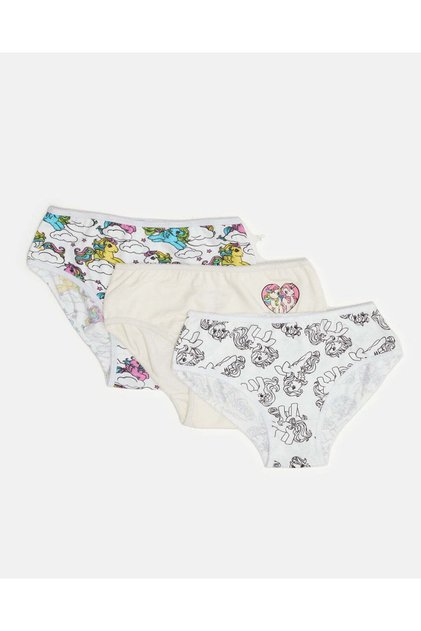 Girls Assorted Little Pony Printed Briefs (Pack of 3)