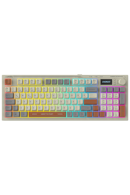 Everest Kb-79 Silent Pro Gri-Gri Mavi-Kahve Sessiz Rgb Q Membrane