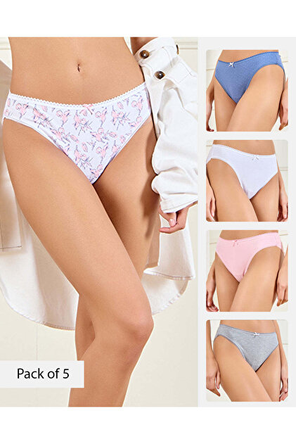 Women Assorted High-Leg Brief Set (Pack of 5)