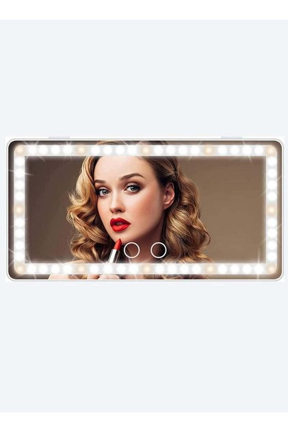 Vanity Makeup Mirror with LED Light - Touch Control, Dimmable & Rechargeable (White/Clear/Silver, 24