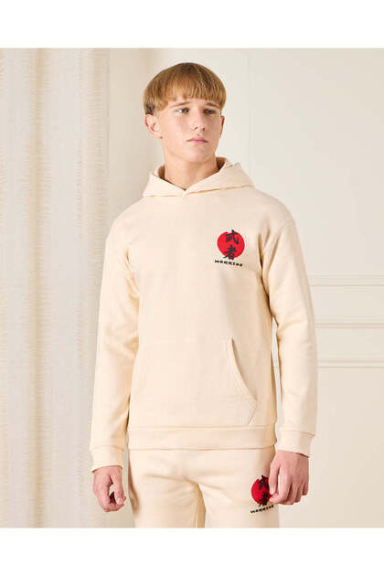 Senior Boys Beige Anime Print Sweatshirt