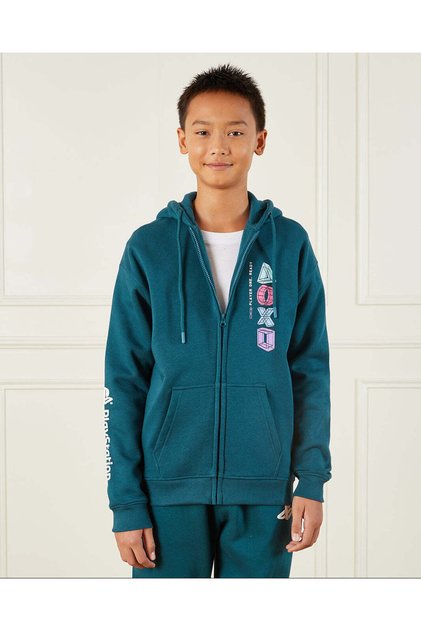Senior Boys Green PlayStation Hooded Sweatshirt