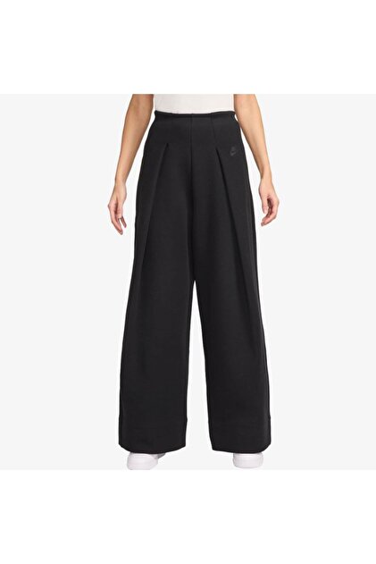 Pantaloni W NSW TCH FLC HR PLT PANT WIDE Femei