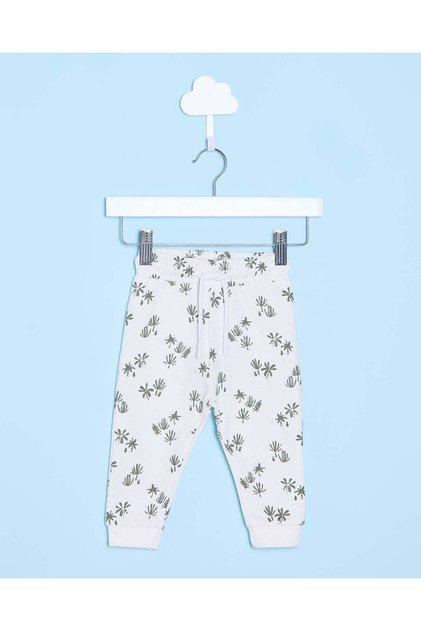 Infant Boys Ivory Printed Active Pants