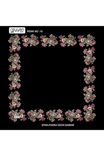 Bagged Scarf Plain Floral 90s Lace Yemeni Inner Veil 90x90 cm Empty Middle Floral Edges