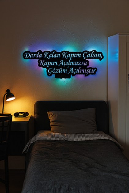 Led Işıklı Kişiye Özel Yazılar Dekoratif Tablo Duvar Dekorlu Gece Lambası