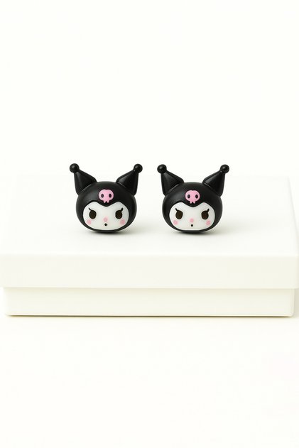 Kuromi Design Tarnish-Free Stainless Steel Anti-Allergic Earrings for Silver Needle Pierced Ears