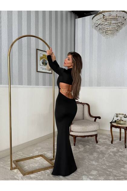 backless chain fishtail dress S&A Collectionn Women's Long with Open-Back and Straps Color:Spring/Pink Back crystal embellished cross Virgin-Sweater LACE