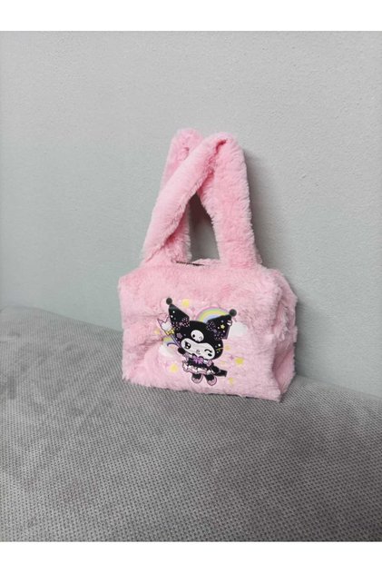 Kuromi Figured Feathered Children's Young Handbag