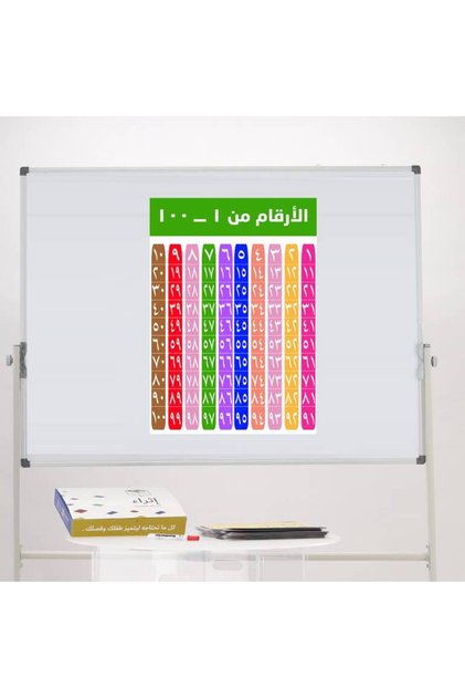 سبورة الأرقام من 1 - 100 أرقام عربية