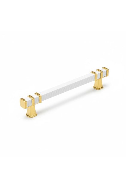 Kare 128 mm White Gold Handle Kitchen, Cloakroom, Wardrobe, Drawer Handle Non-Scratching