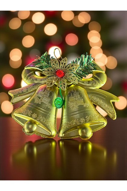 Christmas Ornament Small Size Christmas Tree Ornament with Gold Bells 15 cm Hpy26048