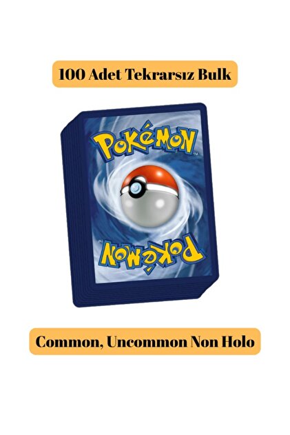 Pokemon TCG Pokechu Pokemon 100 Adet Tekrarsız Bulk - Fiyatı