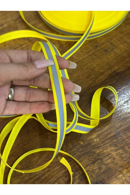 Phosphorescent Piping Strip Sewing Accessory Width 1 cm 1 Meter Yellow