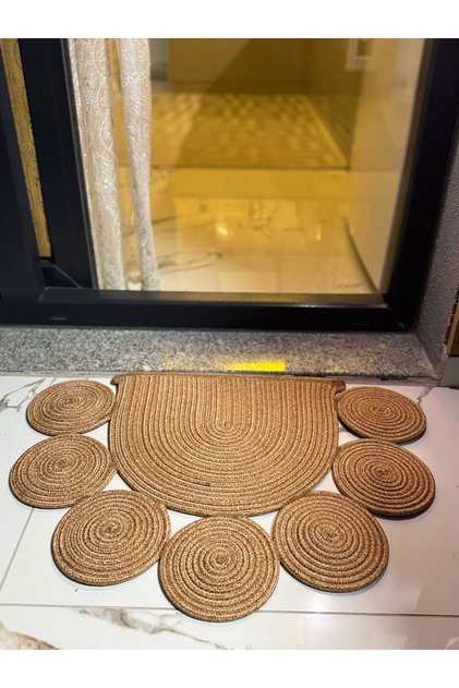 Jüt Aurora Natural Four Seasons Door Mat Wicker Compatible with Both Indoor and Outdoor Welcome Mat