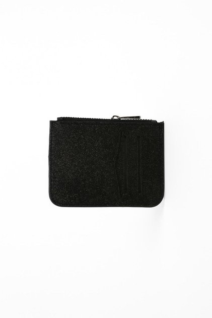 Shiny Glittery Zipper Closure Wallet Section Stylish Women's Card Holder