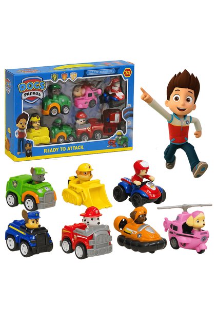 Pet Squad 8 PCS Vehicle Toy Set for Kids, Dogs Car Gift Pack for Boys & Girls 3+ Yr Vehicles Playset