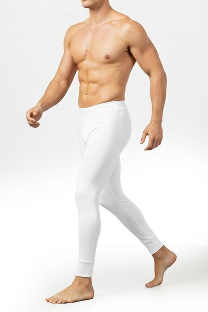 Unisex White Slim Fit Thermal Tights – Cold Weather & Sports Use 2607073