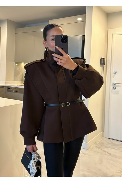 Trench Coat with Belt and Epaulettes